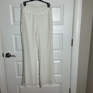 Krazy Kat White Textured Pants